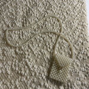 Elegant Cream Beaded Women's Bag